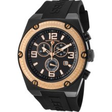 Swiss Legend Men's Throttle Chronograph Black Dial Black Ip Case Rose