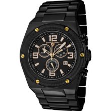 Swiss Legend Men's Throttle Chronograph Black Ip Bezel Stainless Steel Watch