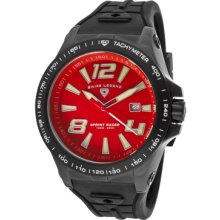 SWISS LEGEND Watches Men's Sprint Racer Red Dial Black Silicone Black