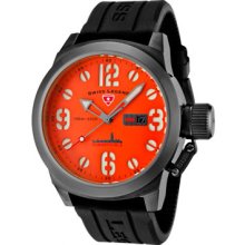 SWISS LEGEND Watches Men's Submersible Orange Dial Gunmetal SS Case Bl