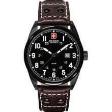 Swiss Military Hanowa Men's Sergeant 06-4181-13-007-05 Brown Leather Swiss Quartz Watch with Black Dial