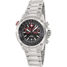 Swiss Precimax Men's Squadron Pro SP13072 Silver Stainless-Steel Swiss Chronograph Watch with Black Dial