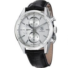 Tag Heuer Men's 'carrera' Silver Dial Leather Strap Chronograph Watch