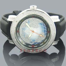 Techno Master Watches Mens Diamond Watch .20 World Map