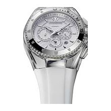 TechnoMarine Cruise Original Chrono 40mm Watch - Silver Dial, White Silicon Strap 110046 Chronograph Sale Authentic