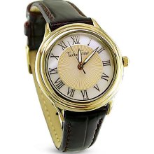 TechnoTime Women's 18k Goldplated Silver Case Watch (TechnoTime Ladies Silver Gold Plated Watch)