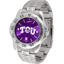 Texas Christian Horned Frogs TCU Mens Sport Anochrome Watch