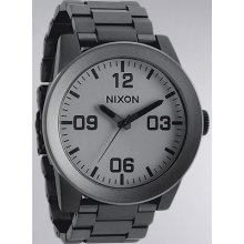 The Corporal Sterling Silver Watch in Matte Black and Matte Gunmetal