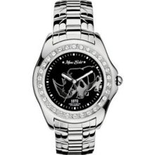 The Encore Marc Ecko Men`s Silver Watch W/ Black Dial & Rhino Outline Image