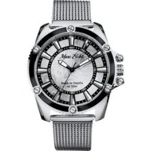 The Flash Marc Ecko Men`s Watch With Polished Mesh Band & Black Accents