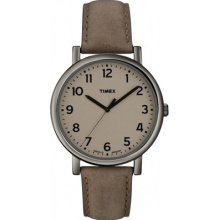Timex Brown Easy Reader Indiglo Leather Strap Watch