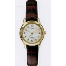Timex Brown/Gold Elevated Classics Dress Watch With Mop Dial