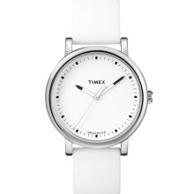 Timex 'Easy Reader' Silicone Strap Watch White