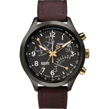 Timex 'Intelligent Quartz' Fly-Back Chronograph Watch Brown