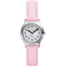 Timex Kids Easy Reader Pink Leather Strap Watch (Pink/Silver-tone)