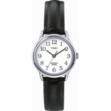 Timex Ladies Watch With White Dial And Black Leather Strap - T20441pf