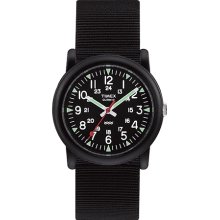 Timex Men's Camper T18581 Black Nylon Quartz Watch with Black Dial