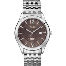 Timex Men's Dress Watch, Silver-Tone Stainless Steel Expansion Band