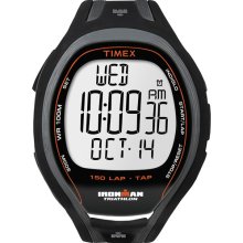 Timex Men's Ironman Tap Sleek 150-Lap Watch, Black Strap