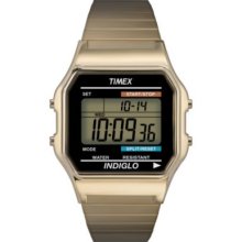 Timex Men's Quartz Gold-tone Stainless Steel Expansion Bracelet Digital Watch