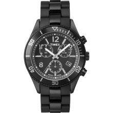 Timex Original Unisex Quartz Watch With Black Dial Chronograph Display And Black Plastic Or Pu Bracelet T2n865pf