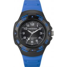 Timex Sport Marathon Midsize Quartz Watch With Black Dial Analogue Display And Blue Resin Strap T5k5794e