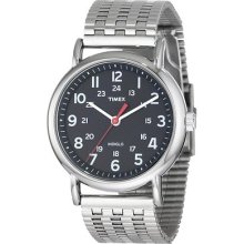 Timex Weekender Black Dial Stainless Steel Mens Watch T2n655