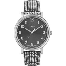 Timex Womens Originals Ez Readers Indiglo Light White & Black Leather Watch