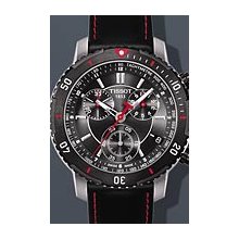 Tissot PRS200 Chrono 42mm Watch - Black Dial, Black Leather Strap T0674172605100 Chronograph Sale Authentic