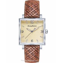 Tommy Bahama Mens Silver Palms Watch Pineapple Dial Brown TB1000