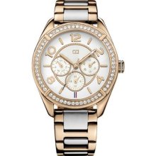 Tommy Hilfiger 1781266 Silver Rose Gold Two-tone Crystal Women's Watch