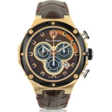 Tonino Lamborghini Designer Men's Watches, Metropolitan Chrono Stainless Steel Men's Watch w/ Croco Embossed Leather Men's Watch