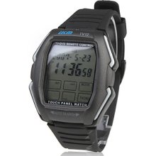 Touch Screen Remote Control Wrist Automatic Watch - Black