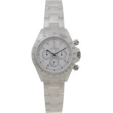 Toy Watch Plasteramic Pearilzed Pearl Chrono White Watch FLP06WH