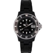 Toy Watch Womens Fluo Analog Plasteramic Watch - Black Bracelet - Black Dial - FL28BK