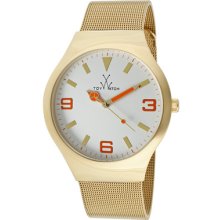 ToyWatch Watches Women's White Dial Gold Tone Ion Plated Stainless Ste