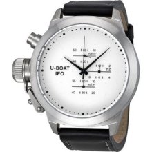 U-boat Ifo Chrono Limited Edition White Dial Black Leather Mens Watch 309