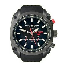 U.S.Agency Air Force One - Black with Silicone Band Men's watch #AF1BLACK
