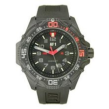 U.S.Agency Air Force One - Black with Silicone Band Tritium Men's watch #AF1TRITIUM