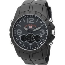 U.s. Polo Men Analog Digital Black Dial Rubber Strap Quartz Dual Time Watch