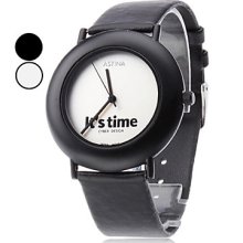 Unisex It's Time Style Analog PU Quartz Wrist Watch (Assorted Colors)