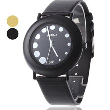 Unisex New Design PU Analog Quartz Wrist Watch (Assorted Colors)