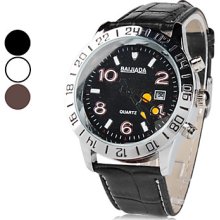 Unisex PU Analog Quartz Wrist Watch with Calendar (Assorted Colors)