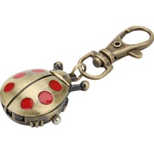 Unisex Red Beatles Alloy Analog Quartz Keychain Watch (Bronze)