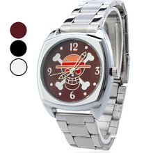 Unisex Skull Design Steel Analog Quartz Wrist Watch (Assorted Colors)