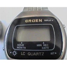 Unusual Vintage 1970's Gruen Lcd Date Watch 4u2fix