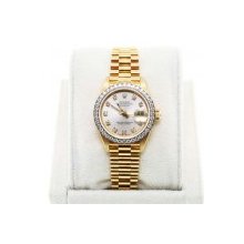 Used Rolex 18K Presidential 69178 Oyster Diamond Dial Ladies Watch