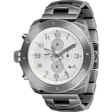 Vestal Mens Restrictor Chronograph Stainless Watch - Silver Bracelet - White Dial - RES004