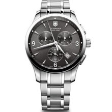 Victorinox 241478 Watch Alliance Chrono Mens - Black Dial Stainless Steel Case Quartz Movement