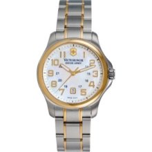 Victorinox Swiss Army Officer's Two-Tone Bracelet White Mother-of-Pearl Dial Women's Watch #241364